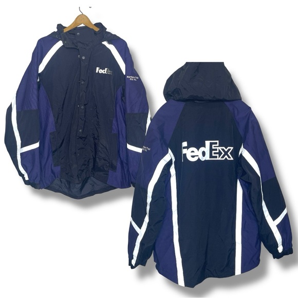 Vintage FedEx VF Imagewear Jacket RG-L Rare Collectible Workwear Reflective Logo - Picture 1 of 5